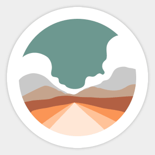 Route Desert Minimalist Landscape Sticker